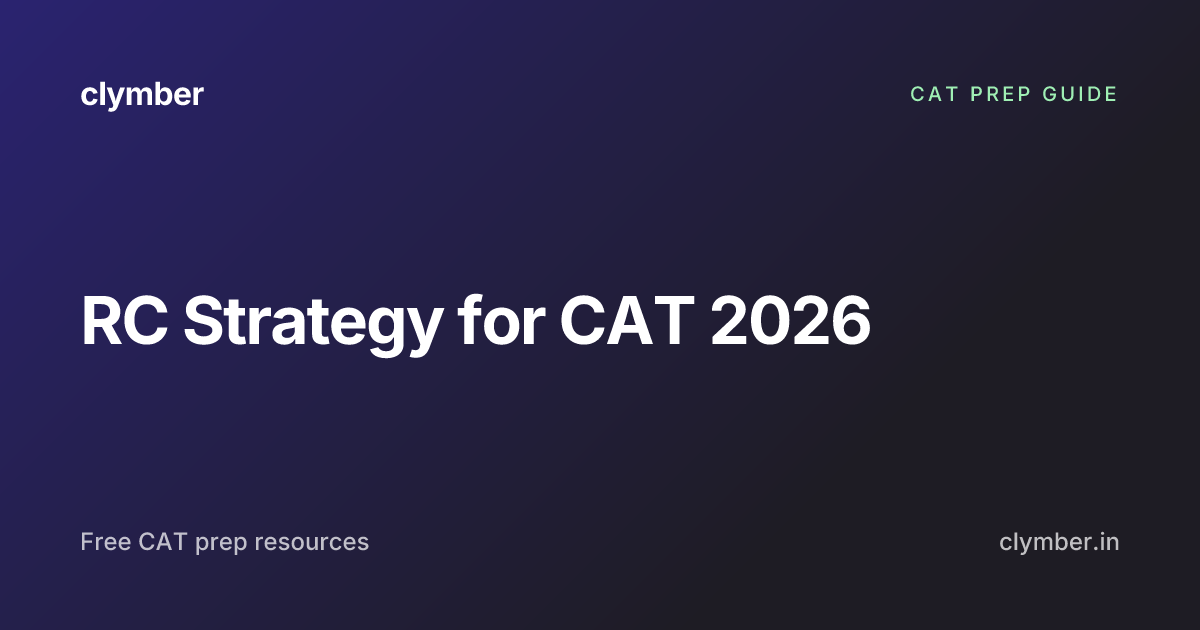 RC Strategy for CAT 2026 | Clymber